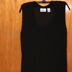 Chico's Travelers Black Sleeveless  Scoop neck Top Size 1/S/8